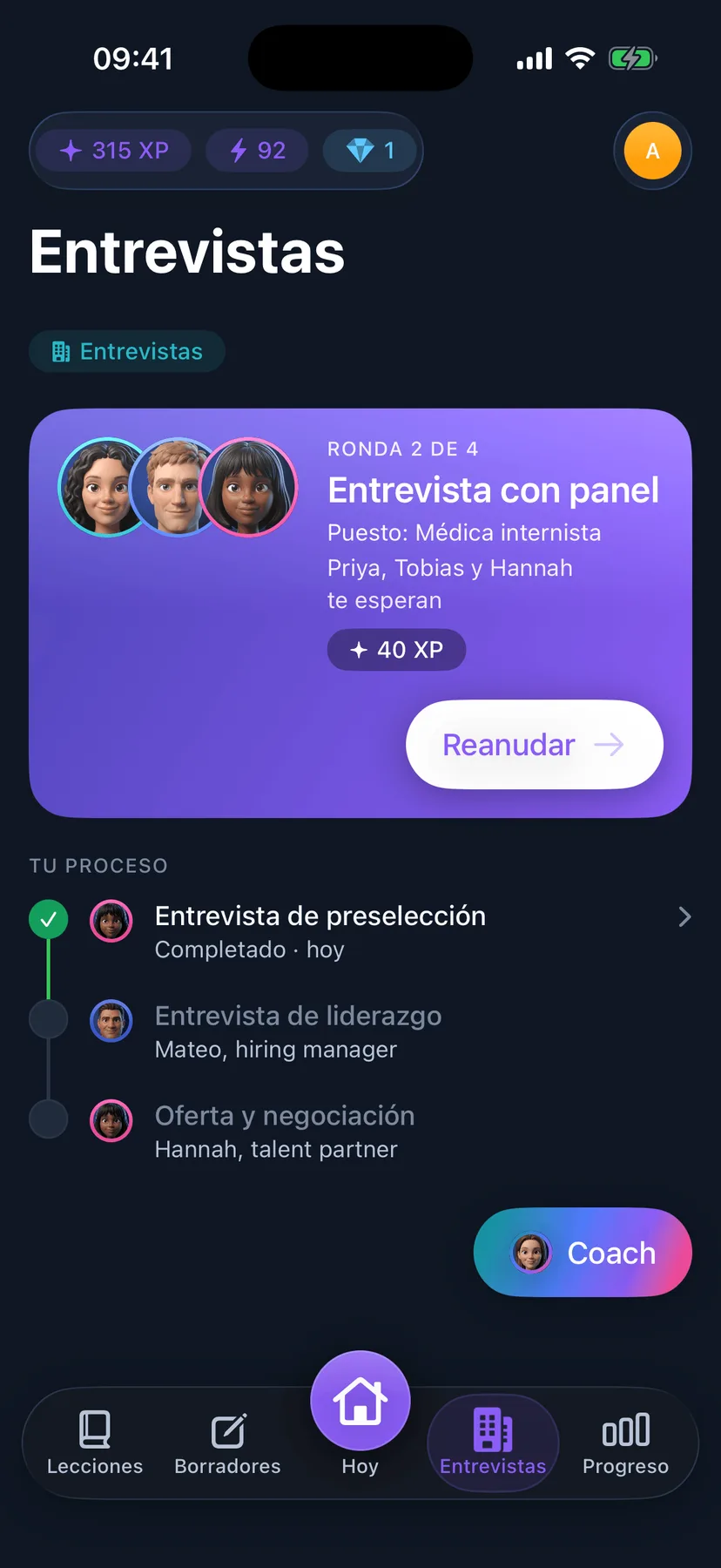 Entrevistas: la próxima ronda con tres entrevistadores
