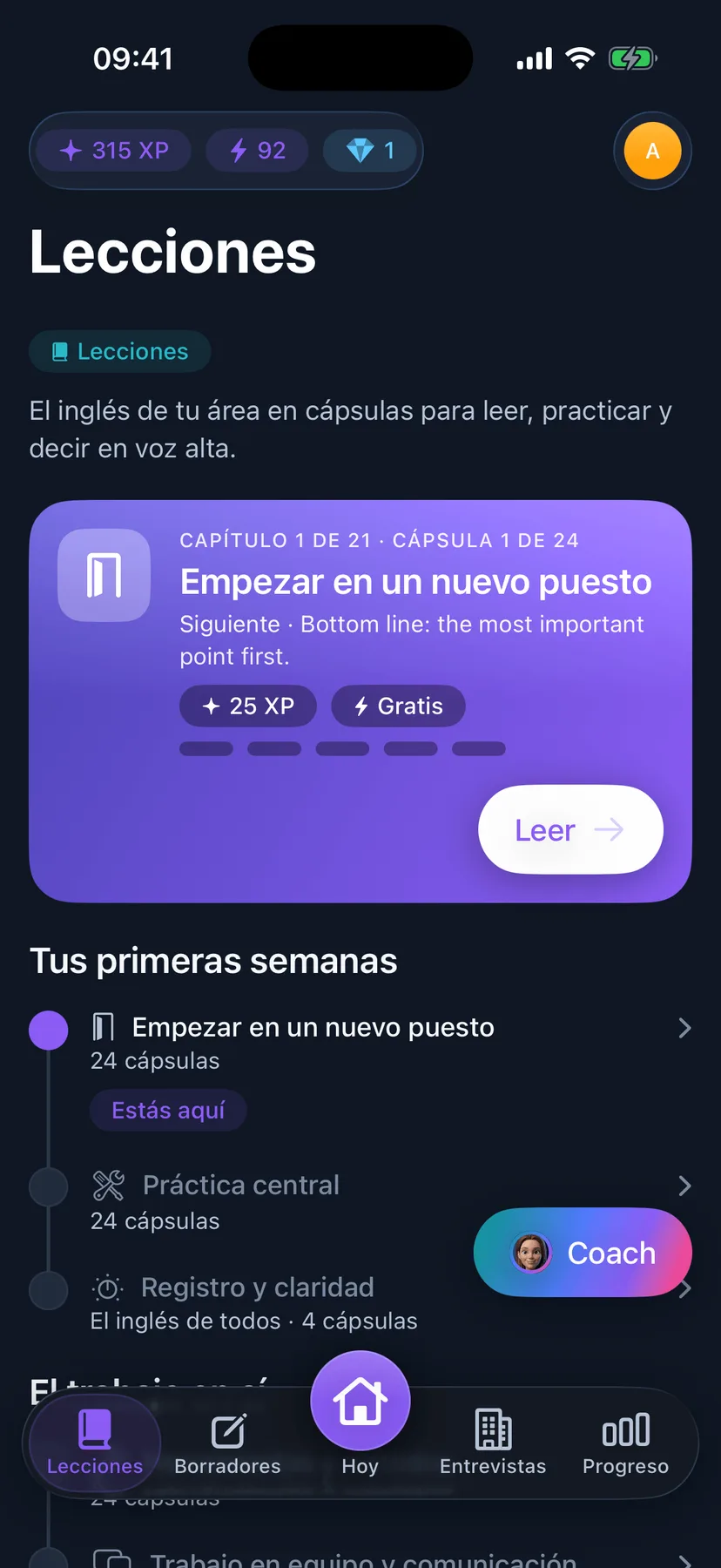 Lecciones: el inglés de tu área en capítulos de cápsulas