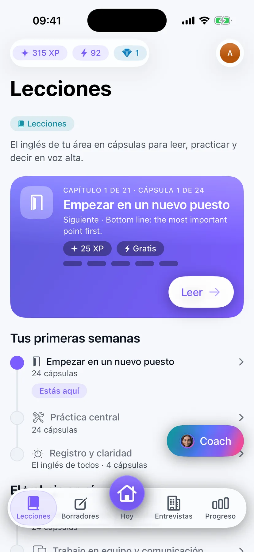 Lecciones: el inglés de tu área en capítulos de cápsulas