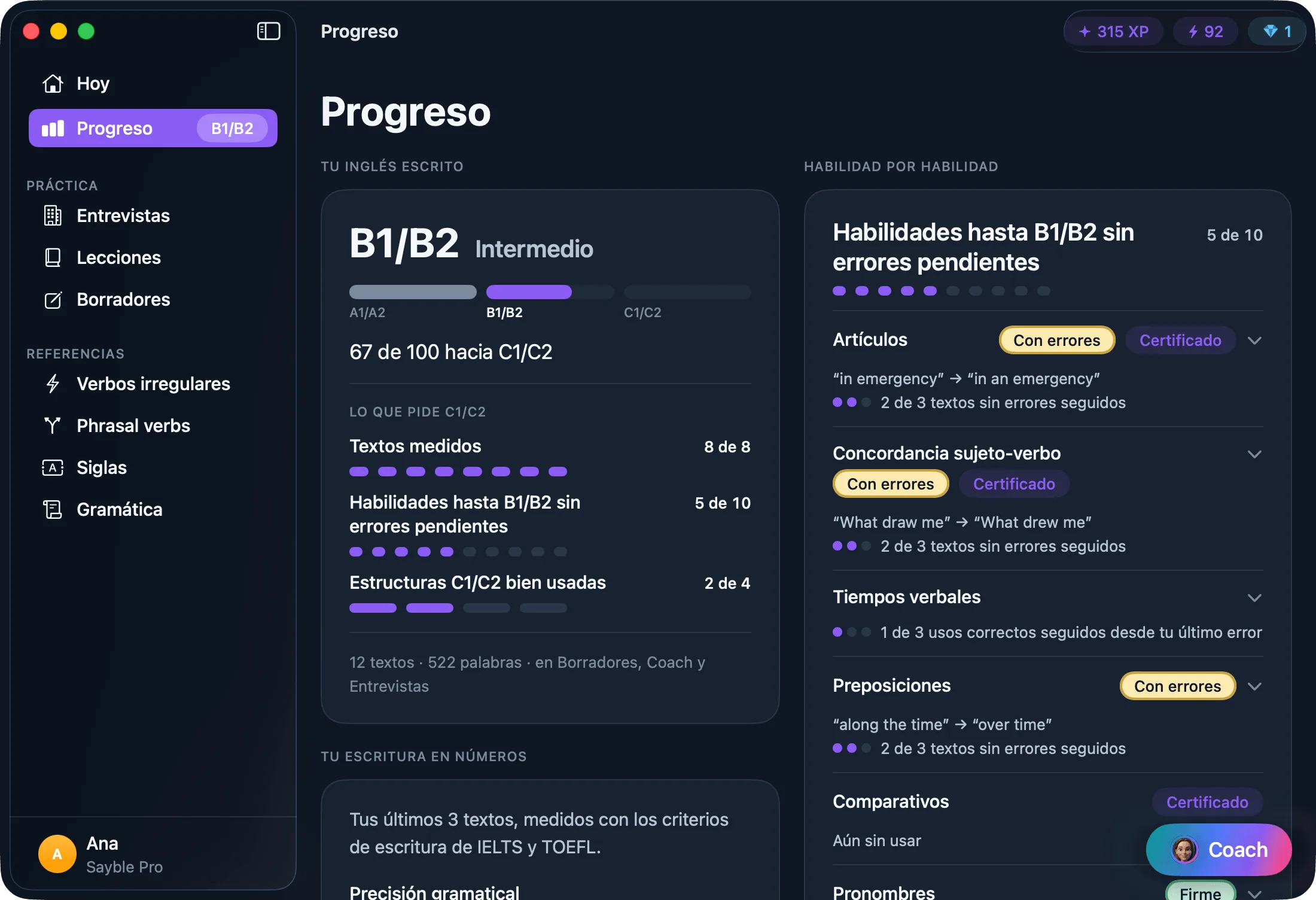 El progreso en Sayble en Mac