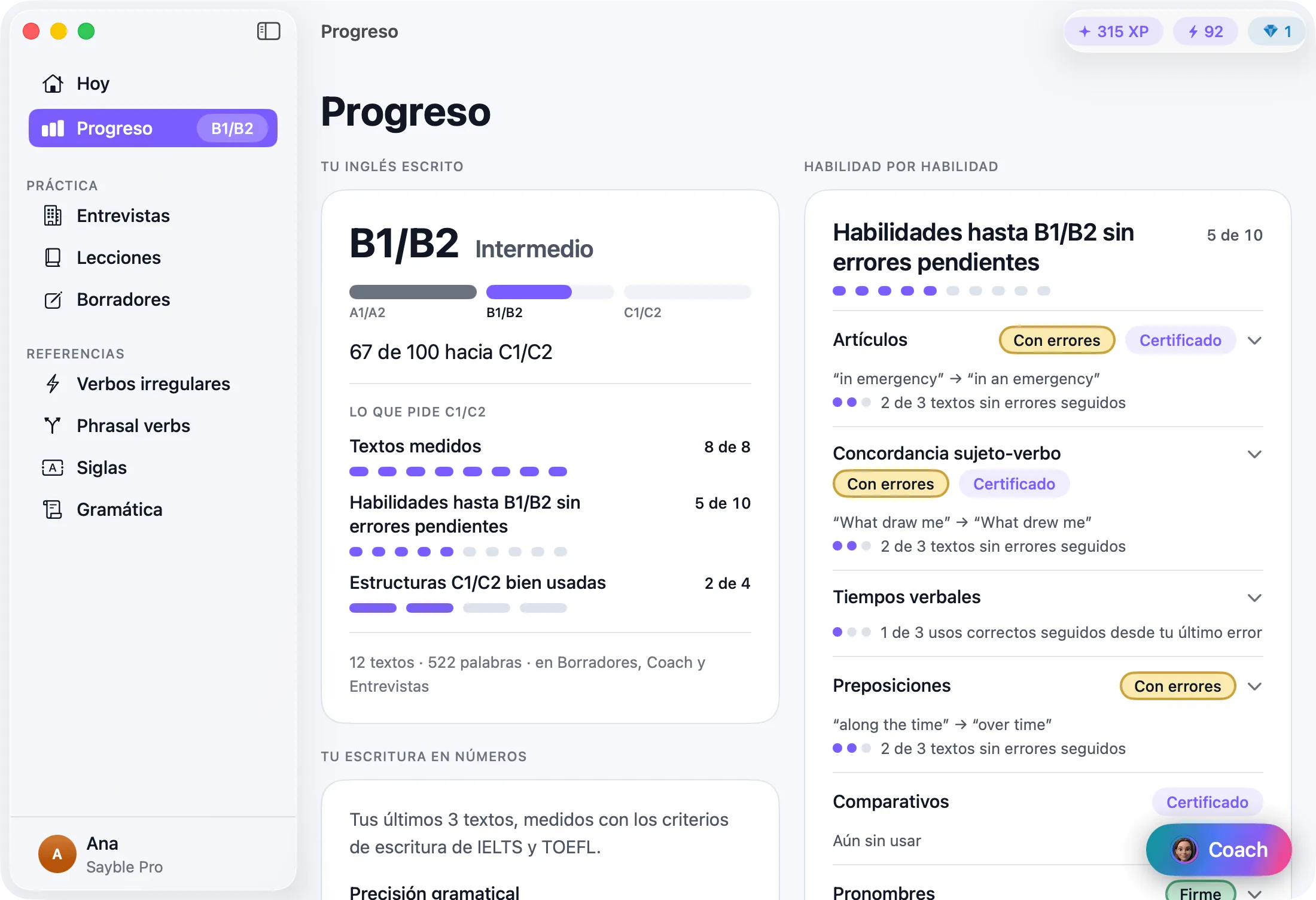El progreso en Sayble en Mac